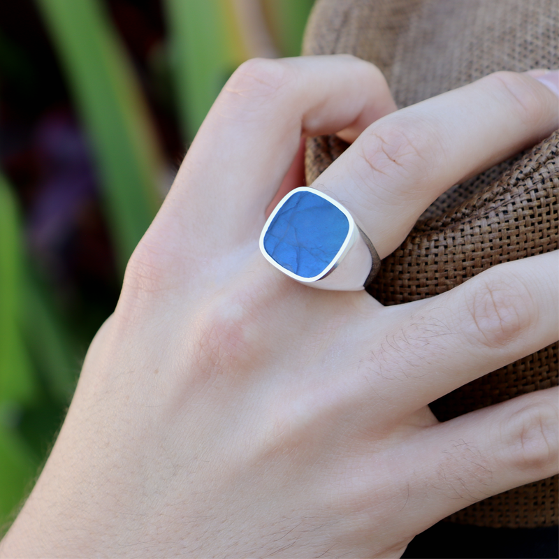 labradorite unisex silver gemstone ring