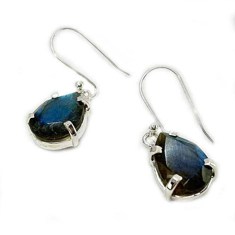 teardrop labradorite claw set earrings