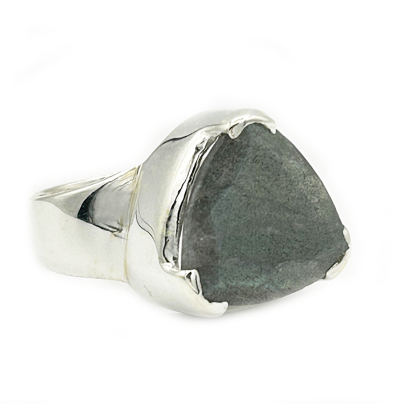 labradorite silver gemstone teardrop ring