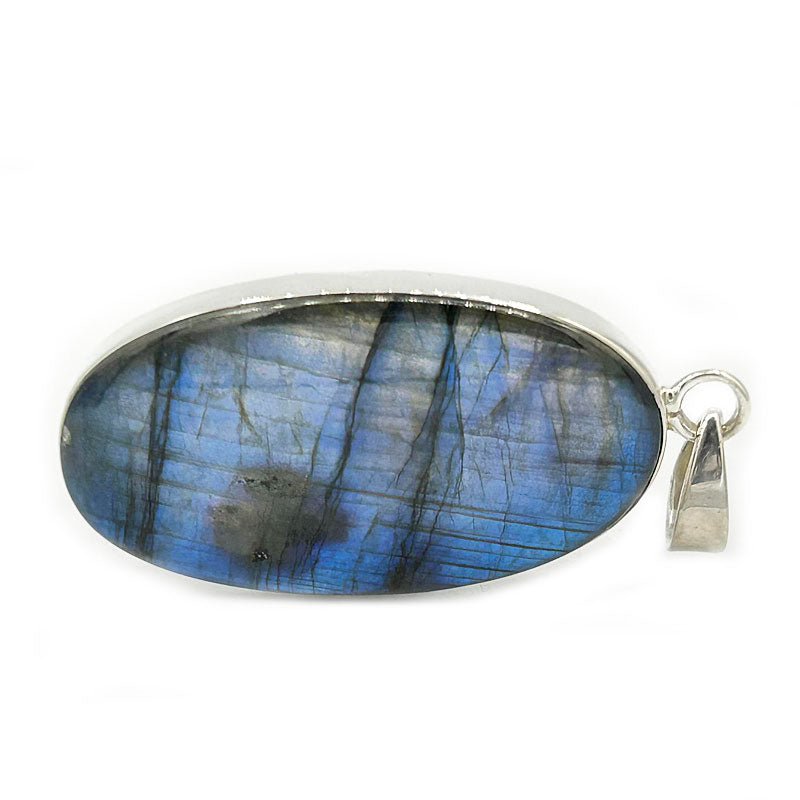 labradorite large silver gemstone pendant