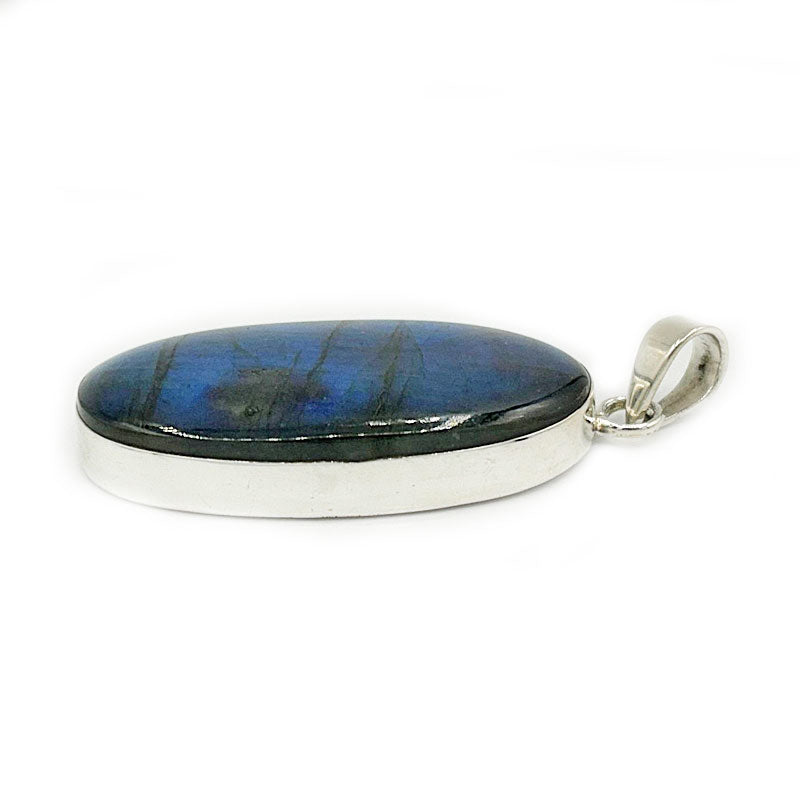 labradorite large silver gemstone pendant