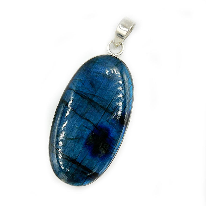 labradorite large silver gemstone pendant