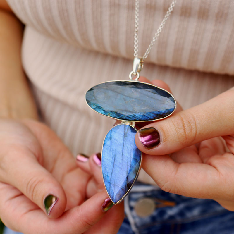 big statement labradorite sterling silver gemstone pendant