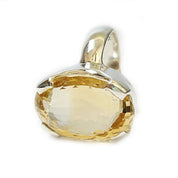 citrine oval silver gemstone ring