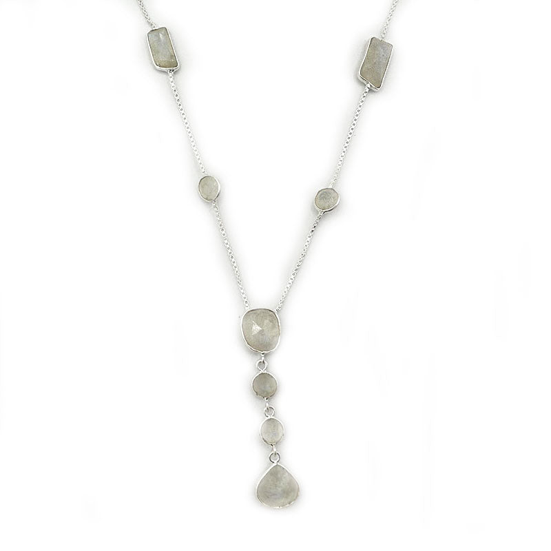 delicate moonstone silver gemstone necklace