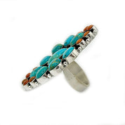 big oyster turquoise sterling silver gemstone ring