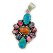 oyster turquoise silver gemstone pendant