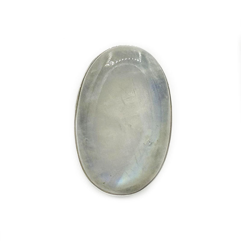 large oval moonstone gemstone silver ring