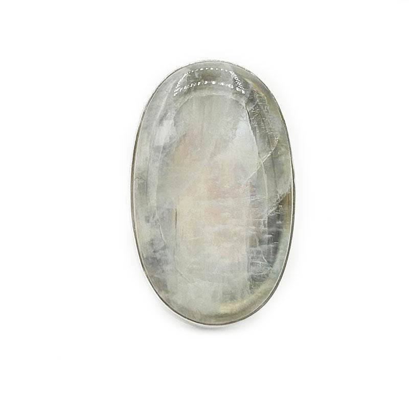 large oval moonstone gemstone silver ring