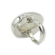 large oval moonstone gemstone silver ring