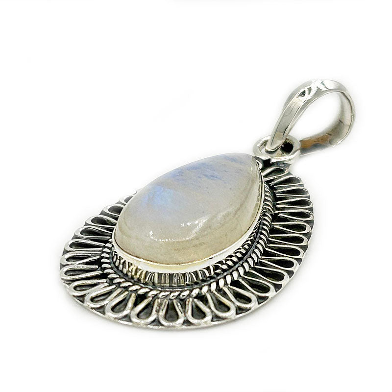 moonstone silver gemstone pendant