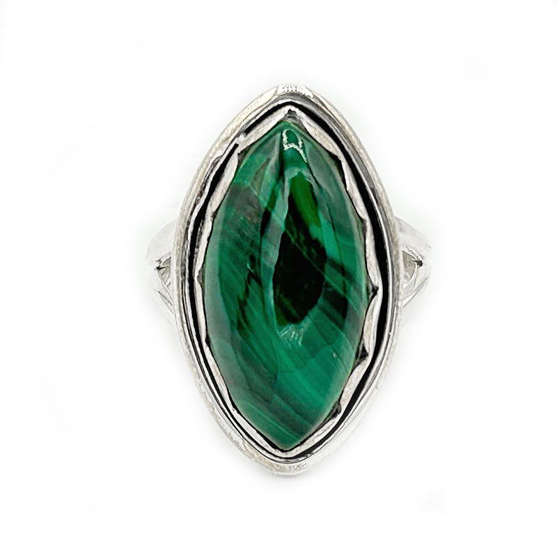 malachite sterling silver gemstone ring