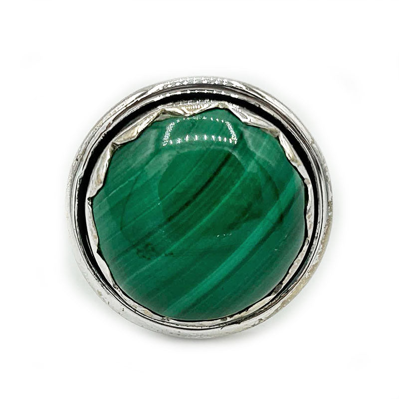 malachite sterling silver gemstone ring