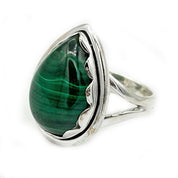 malachite sterling silver gemstone ring