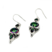 mystic topaz silver gemstone earrings