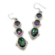 mystic topaz silver gemstone earrings