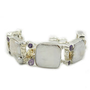 biwa pearl amethyst citrine sterling silver gemstone bracelet