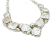 biwa pearl sterling silver gemstone necklace