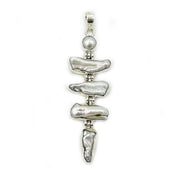 biwa pearl sterling silver gemstone pendant