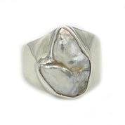 pearl sterling silver gemstone ring