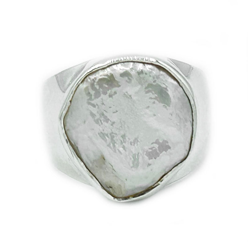 pearl sterling silver gemstone ring