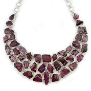 ruby quartz sterling silver gemstone necklace