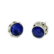 sapphire quartz silver gemstone stud earrings