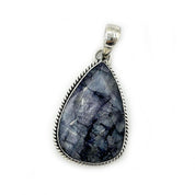 sapphire quartz teardrop sterling silver gemstone pendant