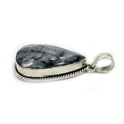 sapphire quartz teardrop sterling silver gemstone pendant