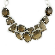 smoky quartz sterling silver gemstone necklace