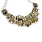 smoky quartz sterling silver gemstone necklace