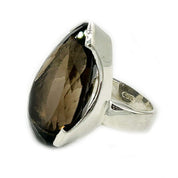 smoky quartz sterling silver gemstone ring