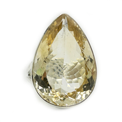 teardrop large citrine gemstone silver ring