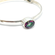 mystic topaz gemstone sterling silver bangle bracelet